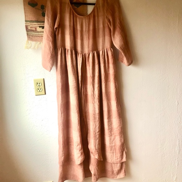 Christy Dawn Amelia Dress Salmon Check Size Small - Picture 2 of 7